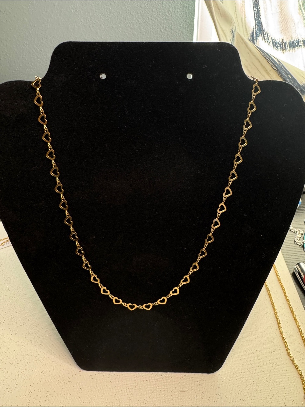 Delicate Gold Open-Heart Link Necklace for Women